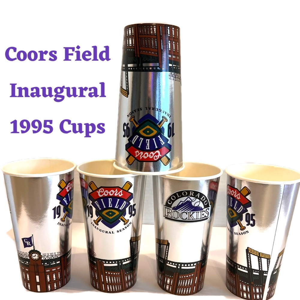 Inaugural 1995 Coors Field Paper Cups Printed 30 Years ago in Golden, Colorado